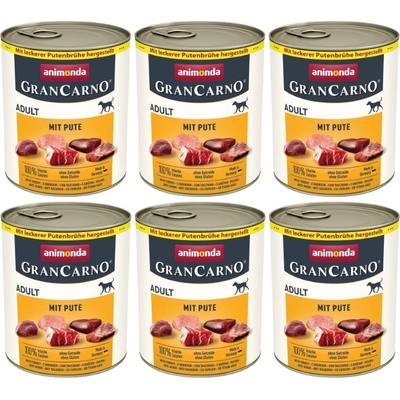 Animonda Gran Carno Adult Dog bravčové mäso a morčacie mäso 6 x 800 g