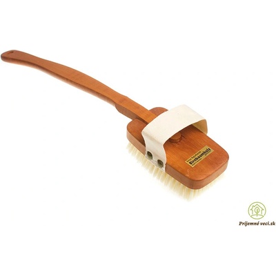 MKN - Hrušková masážna kefa s rúčkou - hranatá