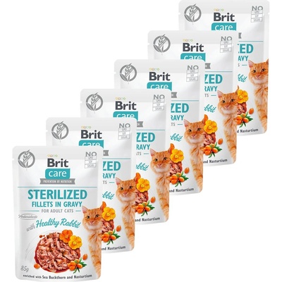 Brit Care Cat Sterilized Healthy Rabbit 6 x 85 г