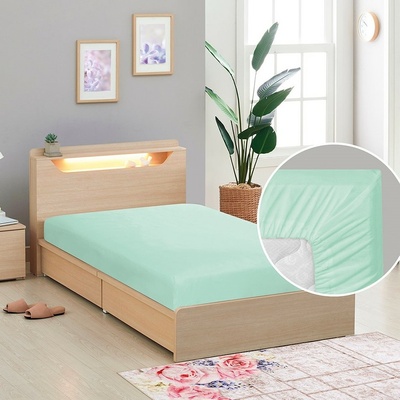 Bellatex Plátěné prostěradlo s gumou mentol 90x200 – Sleviste.cz