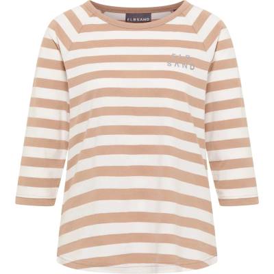ELBSAND Дамска тениска ELBSAND Women's Celin T-Shirt - Nougat / Cloud White / Stripe - размер XXL (916-2676-1316)