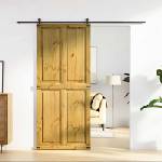 vidaXL Врата за плевня CORONA 90 x 210 cm Масивна борова дървесина (42021181)