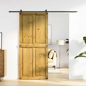 vidaXL Врата за плевня CORONA 90 x 210 cm Масивна борова дървесина (42021181)