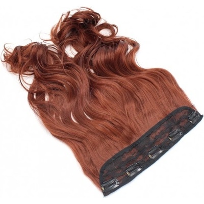 Clip in rychlopás kanekalon 61cm vlnitý - měděná