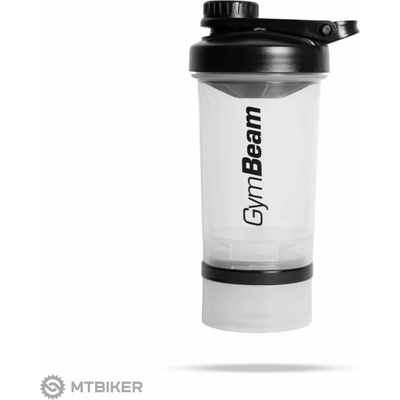 GymBeam Viacdielny šejker, 500 ml, číra/čierna