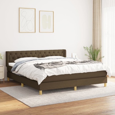 vidaXL 11461.3130524 Boxspring postel s matrací tmavě hnědá textil