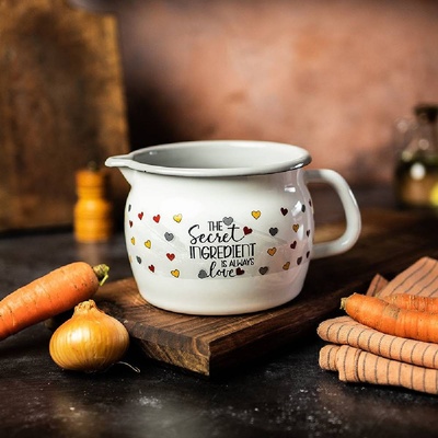 Metalac Posude 1, 3 л емайлирано канче с улей Metalac Posude с декор Secret ingredient (1670001)