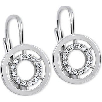 Soliter Okrúhle náušnice z bieleho zlata s čírymi kryštálmi 239 001 00934 07