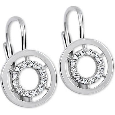 Soliter Okrúhle náušnice z bieleho zlata s čírymi kryštálmi 239 001 00934 07