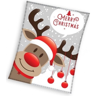 Carbotex Supersoft vianočná flísová deka SOBÍK Coral