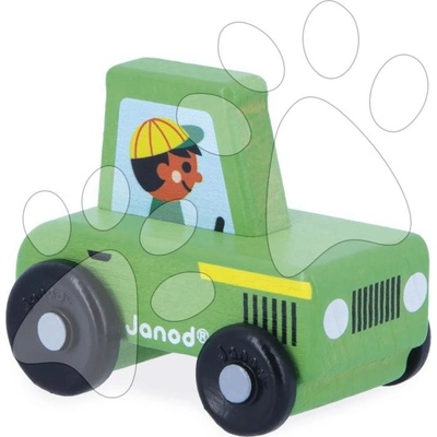 Janod Cross roads auto na tlačení Traktor zelený J05931