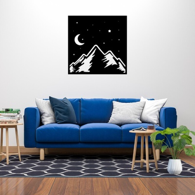 Obraz - horská symfónia – noc a deň Veľkosť rámu: 29x29cm - noc