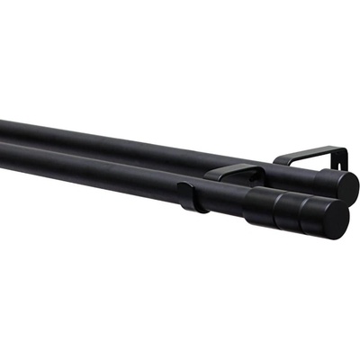 GARDINIA КОРНИЗ РАЗТЕГАЕМ ДВОЕН gardinia ЦИЛИНДЪР 130-240см ЧЕРЕН (22-4897)