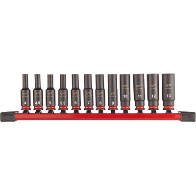 Sada nástrčných kľúčov na lište 1/4" SHOCKWAVE™ 12 dielna predĺžená Milwaukee /4932480453/