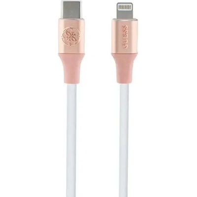 Кабел Guess Ebossed Logo, USB-C към Lightning, 1.5m, розов (3666339171445)
