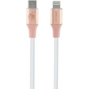 Guess Кабел Guess Ebossed Logo, USB-C към Lightning, 1.5m, розов (3666339171445)