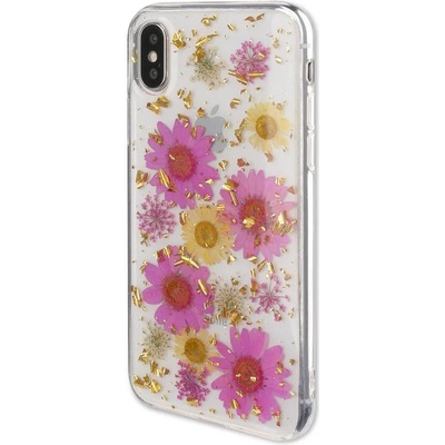 4smarts Силиконов Калъф с Цветя за iPhone XS/X, 4SMARTS Glamour Bouquet Case, Розов (4S469997)