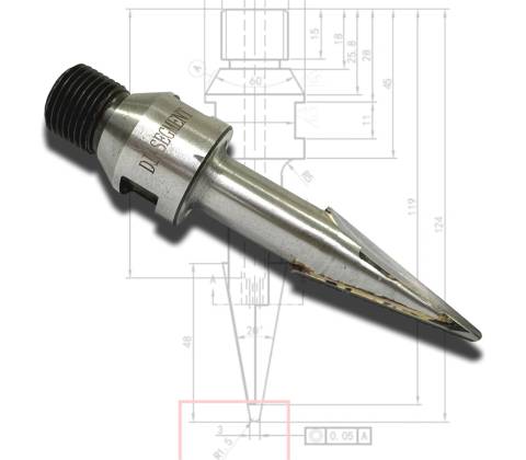CNC fréza kónická PCD 3 mm