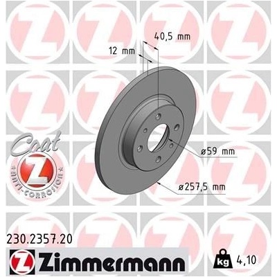 Brzdový kotúč (cena za 1ks) ZIMMERMANN 230.2357.20