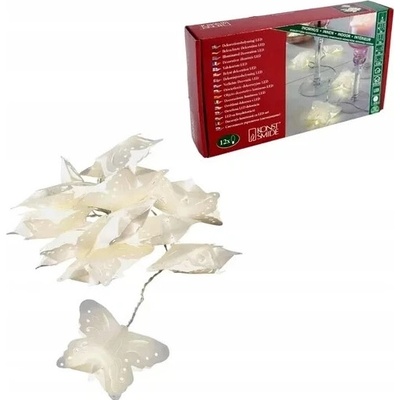Textilomanie LED svetelná reťaz BUTTERFLY 5 m biely