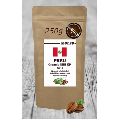 Monro káva Peru SHB Organic GR.1 káva 100% Arabika 250 g