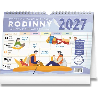 Notique týdenní rodinný plánovací s háčkem 30 × 21 cm 2027