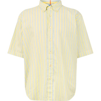 Image 1 of HUGO BOSS Men's Lambey Patterned Short-Sleeve Shirt - Yellow 737