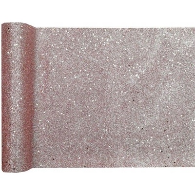 Santex šerpa stolová s glitry růžové zlato 28cm