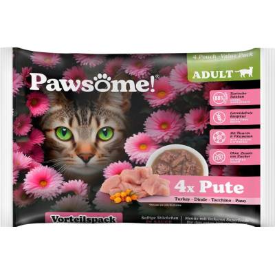 Pawsome Cat s krůtím masem 4 x 85 g