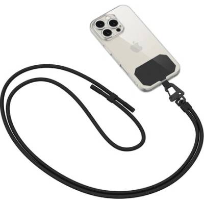 Šňůrka na krk Tech-Protect C5S CrossBody popruh na telefon, 2 vložky, černý
