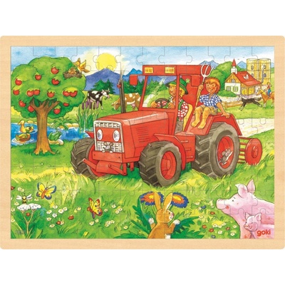 Goki Drevené Traktor 96 dielov