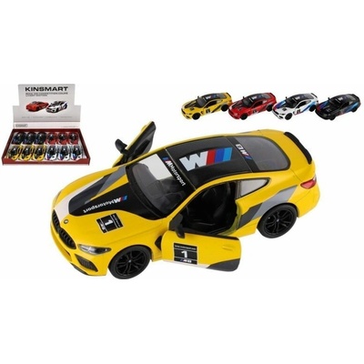 Teddies Kinsmart Auto BMW M8 Competition Coupékov/plast 12 5cm na zpětné natažení 1:38