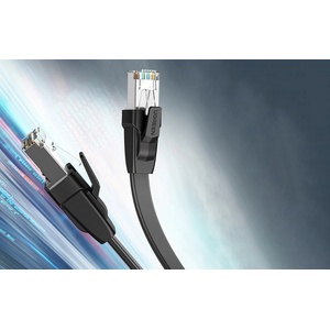 UGREEN Мрежов кабел Ugreen NW134 70672 Cat 8 U/FTP плосък RJ45 Pure Copper 2м - черен (70672_VZ)