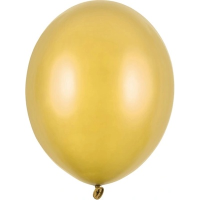 PartyDeco Balónek medově zlatý metalický 27 cm