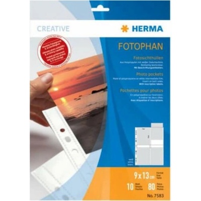 Herma 7583 fotophan kapsičky na foto 9x13 cm na výšku bílá 10 ks