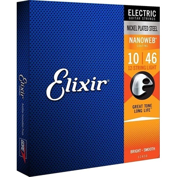 Elixir 12450 NanoWeb 12-String 10-46 Струни за електрическа китара (12450)