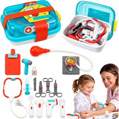 LEAN Toys Dětský doktorský kufřík s doplňky, světly a zvuky (15 dílů)