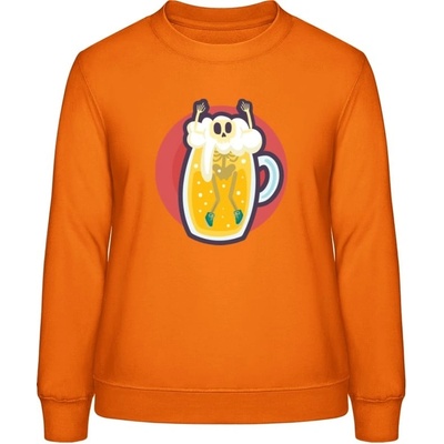 AWDis Sweat mikina Dizajn Smrtka v Pive Orange Crush