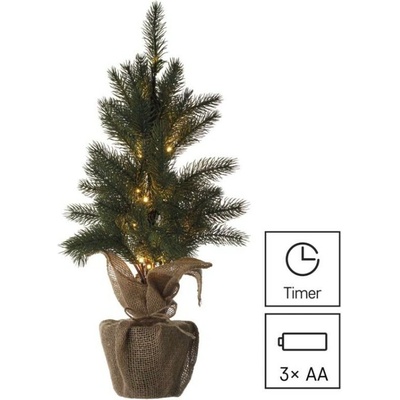 EMOS Lighting DCTW01 LED vianočný stromček 52 cm 3x AA vnútorný teplá biela časovač