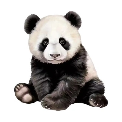 Nažehlovací obrázek - sedící panda (dva rozměry), Velikost: Malá – Zboží Mobilmania