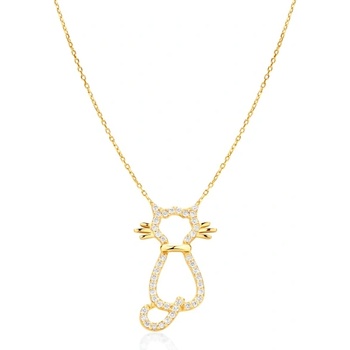 SAVICKI Колие с котка Savicki: злато. диаманти