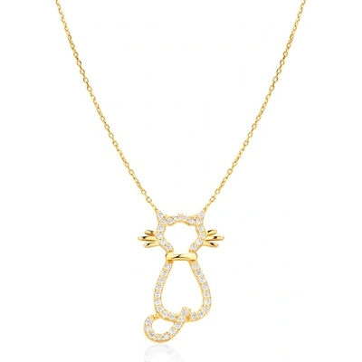 SAVICKI Колие с котка Savicki: злато. диаманти