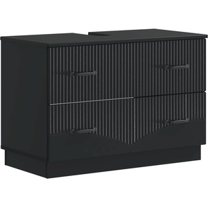 vidaXL Шкаф за мивка в баня HOORN Черно 82 x 41 x 56 см (897236)
