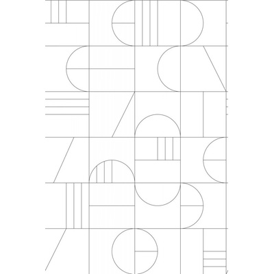 Esta Home 158938 Vliesová obrazová tapeta čiernobiely geometrický vzor Black & White 200x300cm