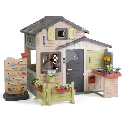 Smoby Domček Priateľov s hracou stenou Friends Evo Playhouse Life s plnými dverami rozšíriteľný