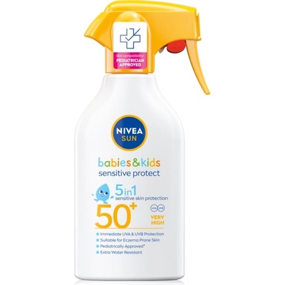 Nivea SUN Babies & Kids слънцезащитен спрей за деца за чувствителна кожа SPF 50+ 250ml