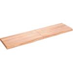vidaXL Стенен рафт светлокафяв 120x30x(2-4) см обработен масивен дъб (363692)