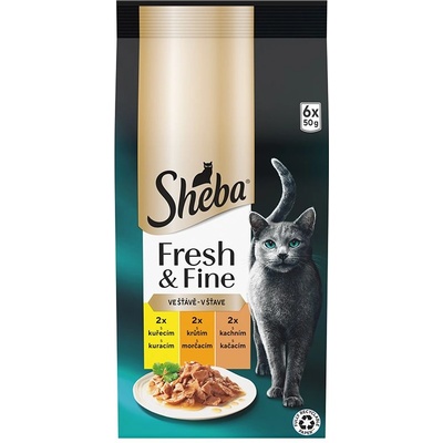 Sheba Fresh & Fine консерви за котки, пилешко, пуйка и патешко 6 x 50 г