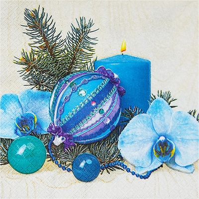 Wimex Obrúsok PAP FSC Mix 3vrstvý Vianoce 33x33 cm 20 ks - modré ozdob