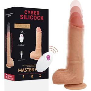  Вибратор с интензивни тласъци, кибер силикон, 20, 9см. - Master Huck (D-218560)